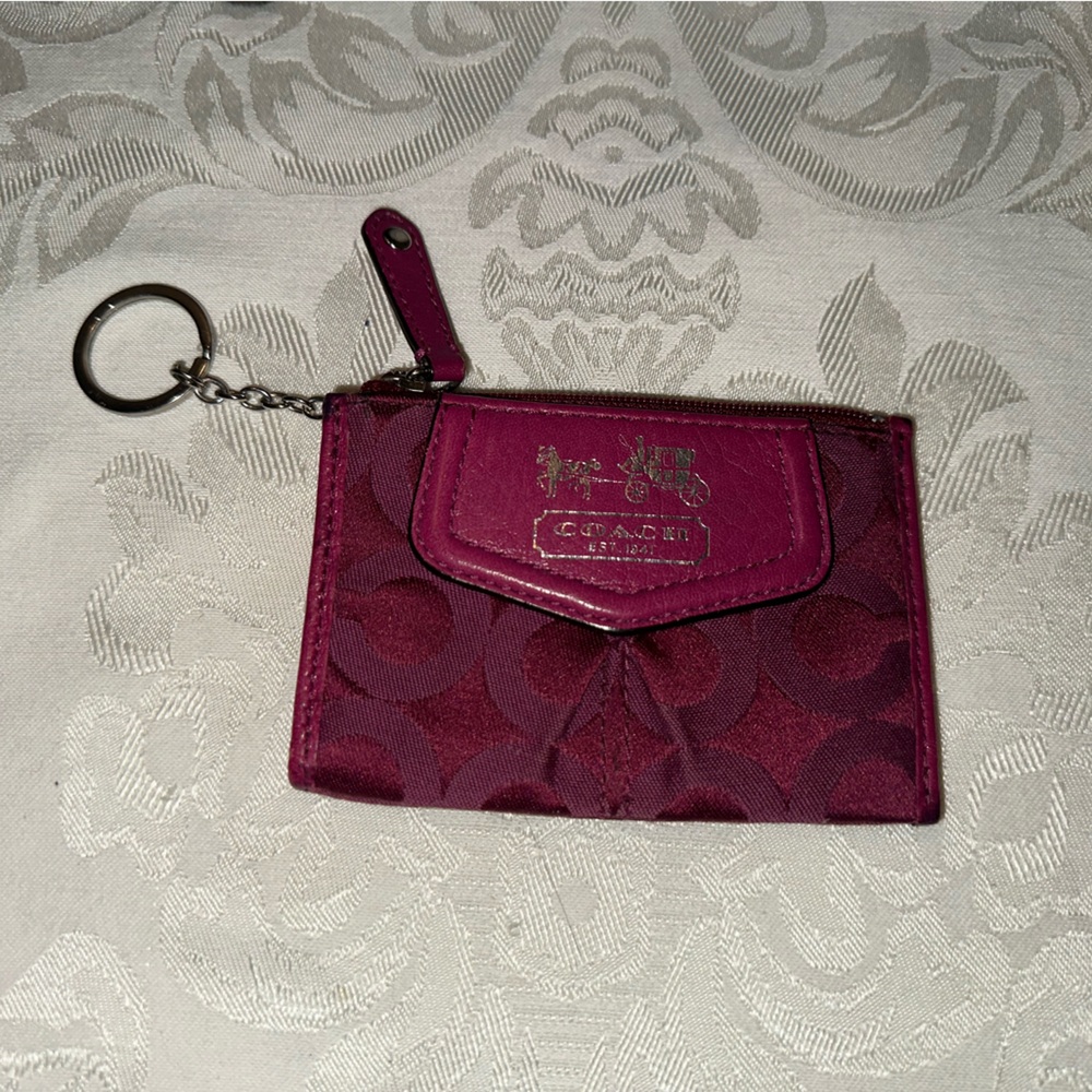 EUC‎ Vintage Coach Mini Skinny Pouch with Keychain